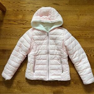 Love Tree Pink Reversible Puffer Sherpa Jacket